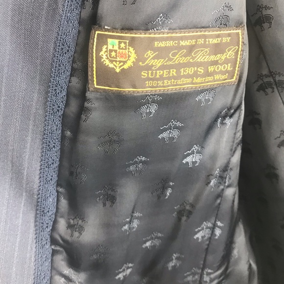 Brooks Brothers Navy Wool Pinstripe Blazer - Picture 4 of 5